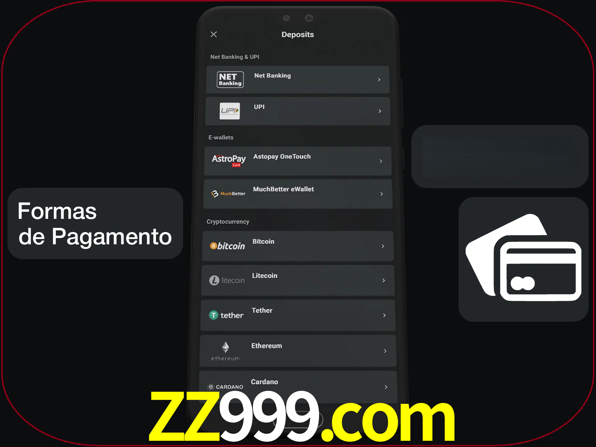 Escolha a forma de pagamento de sua preferência.