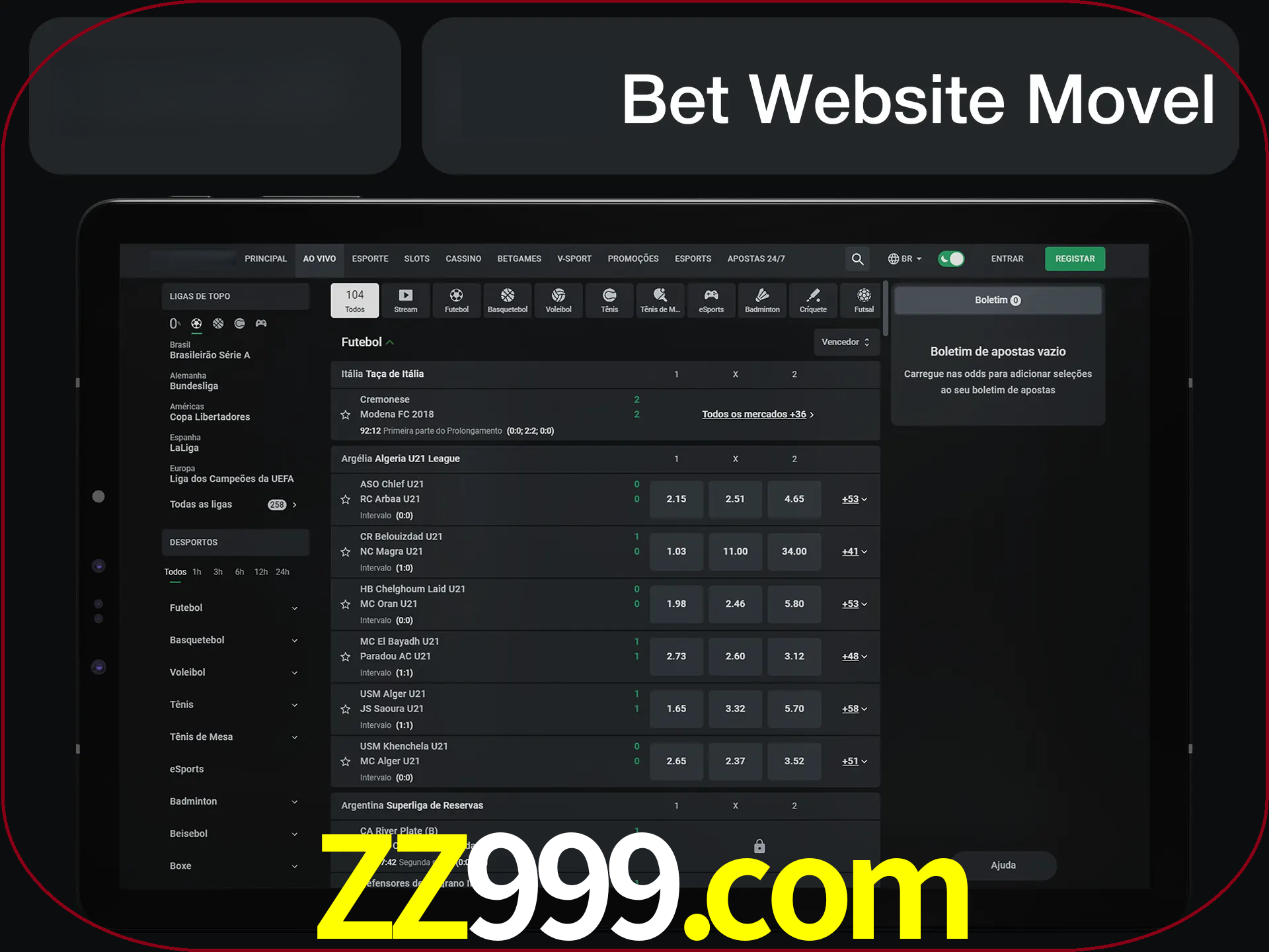 Use nosso website em qualquer dispositivo.